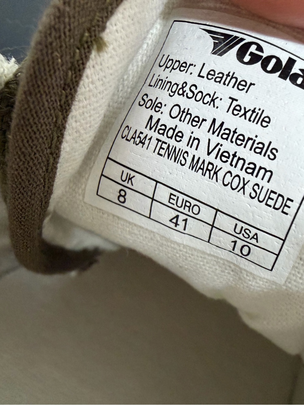 NEW Gola Women's Mark Cox Lace-Up Sneakers Off-White/Khaki SIZE 10 - Picture 12 of 13